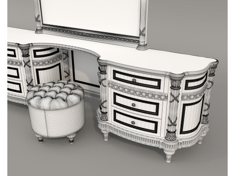 Classic European style Dressing Table 29 Modello 3D
