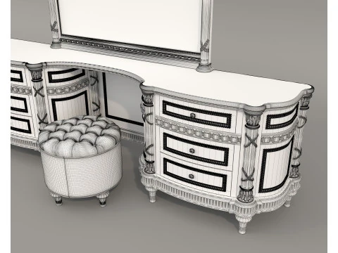 Classic European style Dressing Table 29 3D Model
