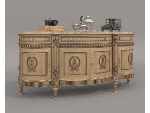 European Classic style Cabinet and Decoration 8 Modello 3D