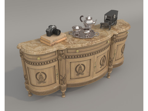 European Classic style Cabinet and Decoration 8 3D मॉडल