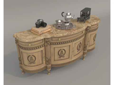 European Classic style Cabinet and Decoration 8 3D Model