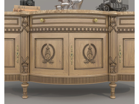 European Classic style Cabinet and Decoration 8 3D मॉडल