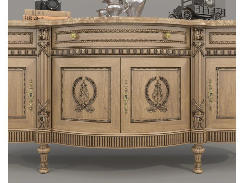European Classic style Cabinet and Decoration 8 3D Model