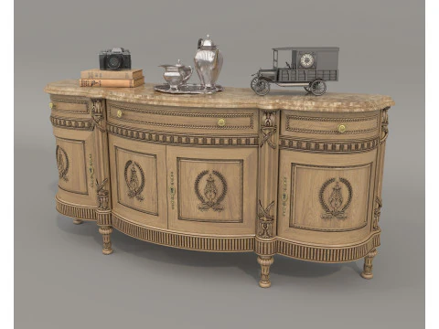 European Classic style Cabinet and Decoration 8 3D Model