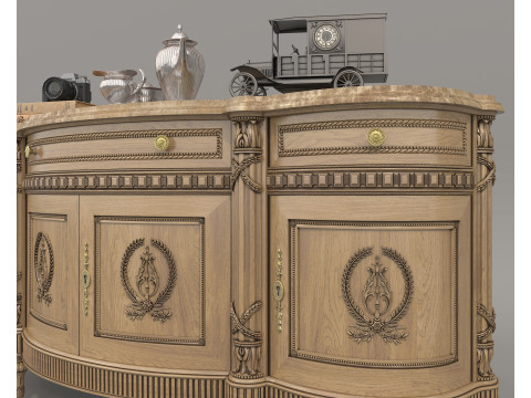 European Classic style Cabinet and Decoration 8 3D मॉडल