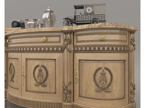 European Classic style Cabinet and Decoration 8 3D Model