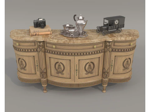 European Classic style Cabinet and Decoration 8 3D Model