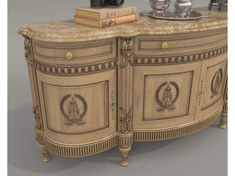 European Classic style Cabinet and Decoration 8 3D Model