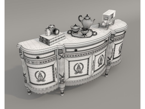 European Classic style Cabinet and Decoration 8 3D मॉडल