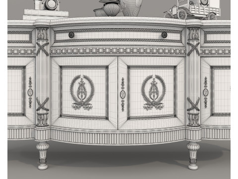European Classic style Cabinet and Decoration 8 3D मॉडल