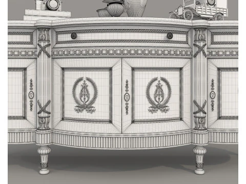 European Classic style Cabinet and Decoration 8 3D Model