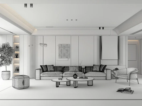 Living Room Scene 15 3D Model