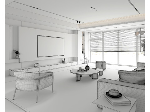 Living Room Scene 15 Model 3D