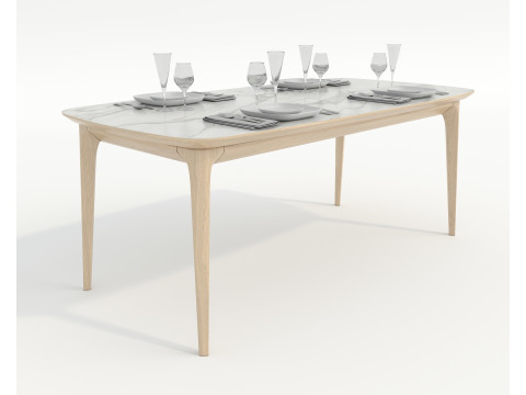 Modern Dining Table and Chairs 42 3D Model
