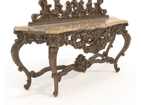 Classic European Style Console Table 3D Model