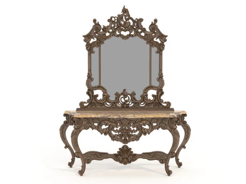 Classic European Style Console Table 3D Model