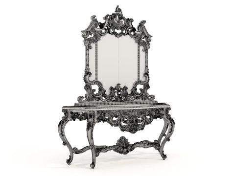 Classic European Style Console Table Modelo 3D
