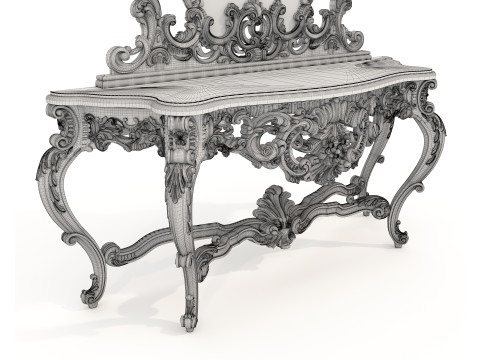 Classic European Style Console Table Modelo 3D