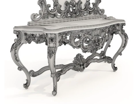 Classic European Style Console Table 3D Model