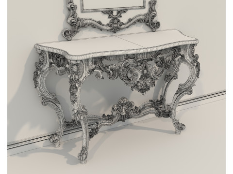 Classic European Style Console Table 2 3D Модель
