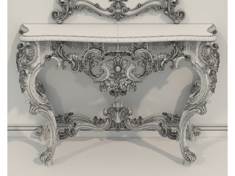 Classic European Style Console Table 2 3D Модель