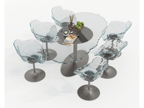 Modern Dining Table and Chairs 43 Modello 3D