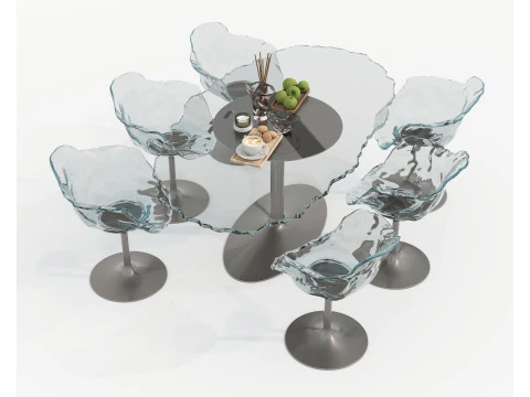 Modern Dining Table and Chairs 43 3D Model