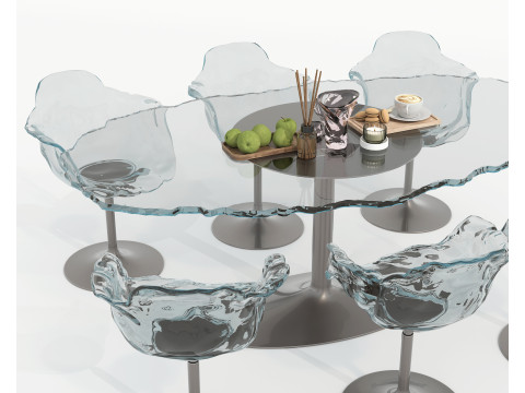 Modern Dining Table and Chairs 43 Modello 3D