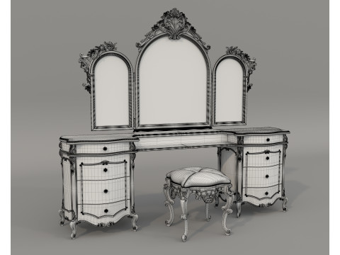 Classic European style Dressing Table 30 Modelo 3D