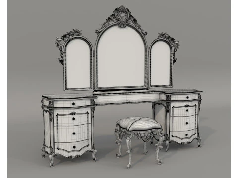 Classic European style Dressing Table 30 3D Model