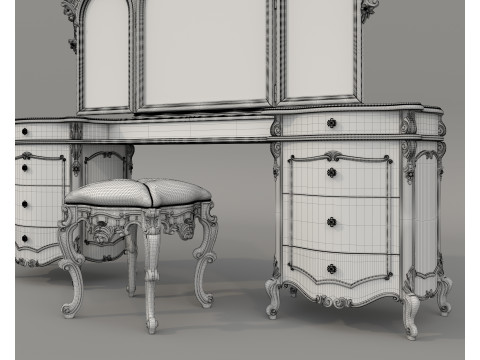 Classic European style Dressing Table 30 Modelo 3D