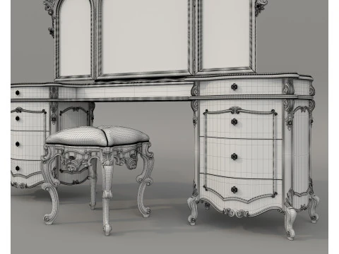 Classic European style Dressing Table 30 3D Model