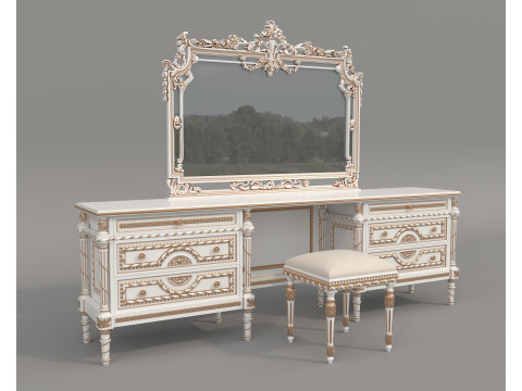 Classic European style Dressing Table 31 Modello 3D