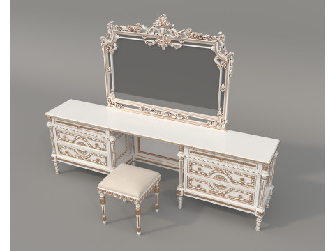 Classic European style Dressing Table 31 3D 模型