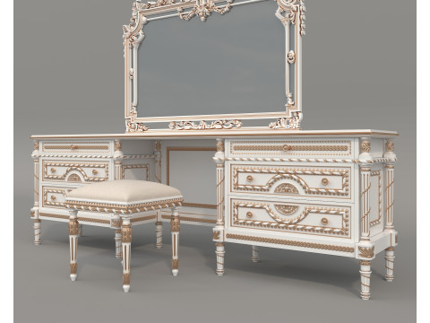 Classic European style Dressing Table 31 3D 模型