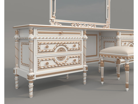 Classic European style Dressing Table 31 3D 模型