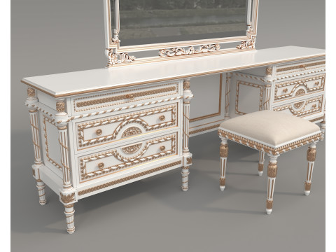 Classic European style Dressing Table 31 3D 模型