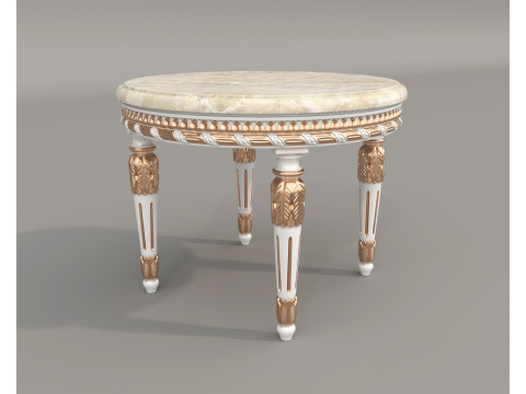 Classic European Style Coffee Table and Armchair 30 3D Model