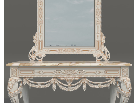 Classic European Style Console Table 3 Modèle 3D