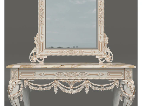 Classic European Style Console Table 3 3D Model