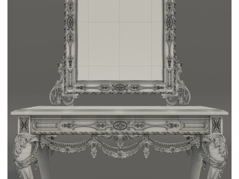 Classic European Style Console Table 3 Modèle 3D
