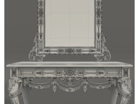 Classic European Style Console Table 3 3D Model