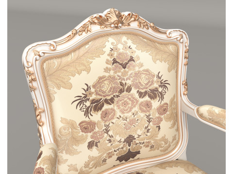Classic European Style Coffee Table and Armchair 31 3D 모델