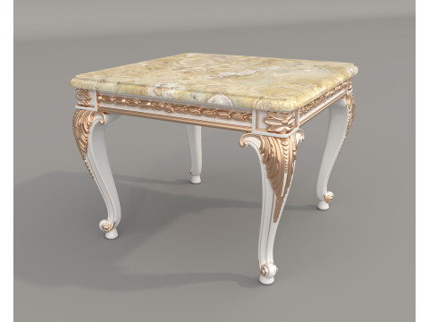 Classic European Style Coffee Table and Armchair 31 3D 모델