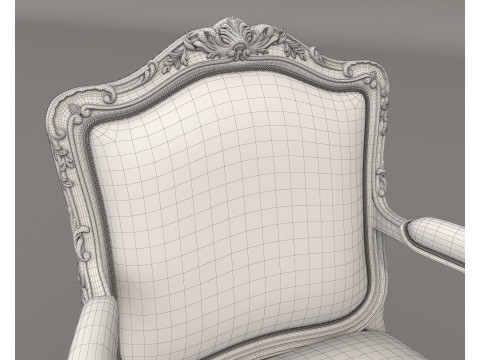 Classic European Style Coffee Table and Armchair 31 3D 모델