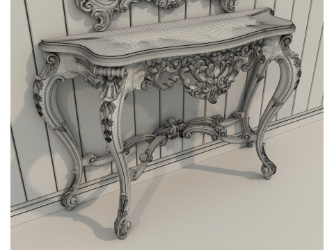 Classic European Style Console Table 4 Model 3D