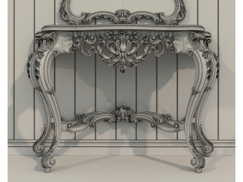 Classic European Style Console Table 4 Model 3D