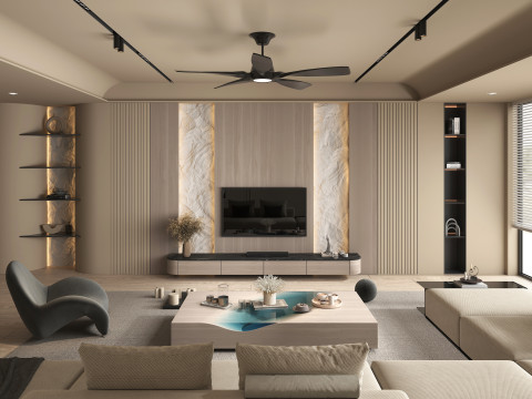 Living Room Scene 17 3D Model