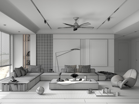 Living Room Scene 17 3D Model