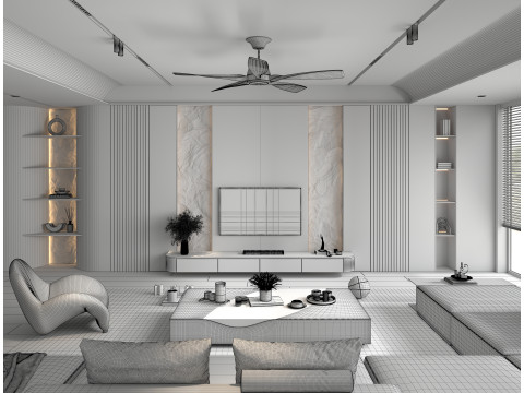 Living Room Scene 17 3D Model